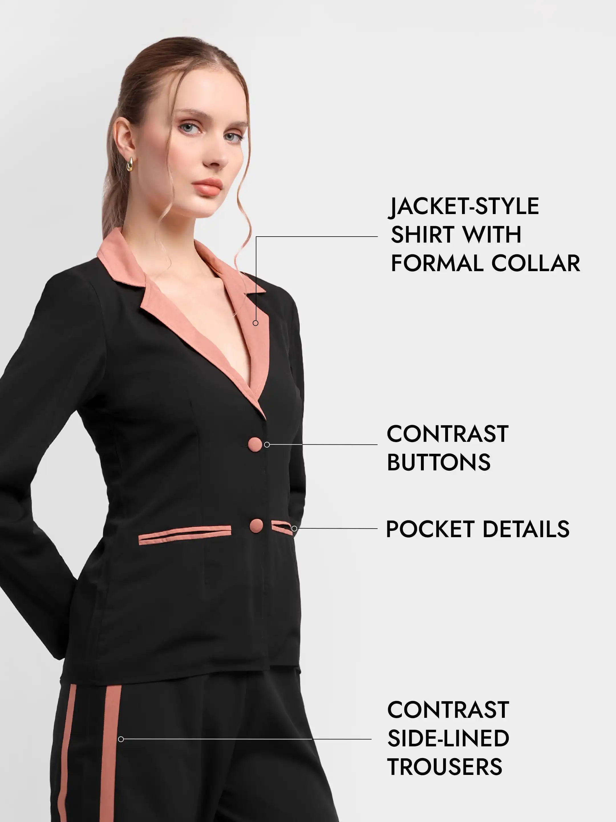 Two Toned Co ord Set Black