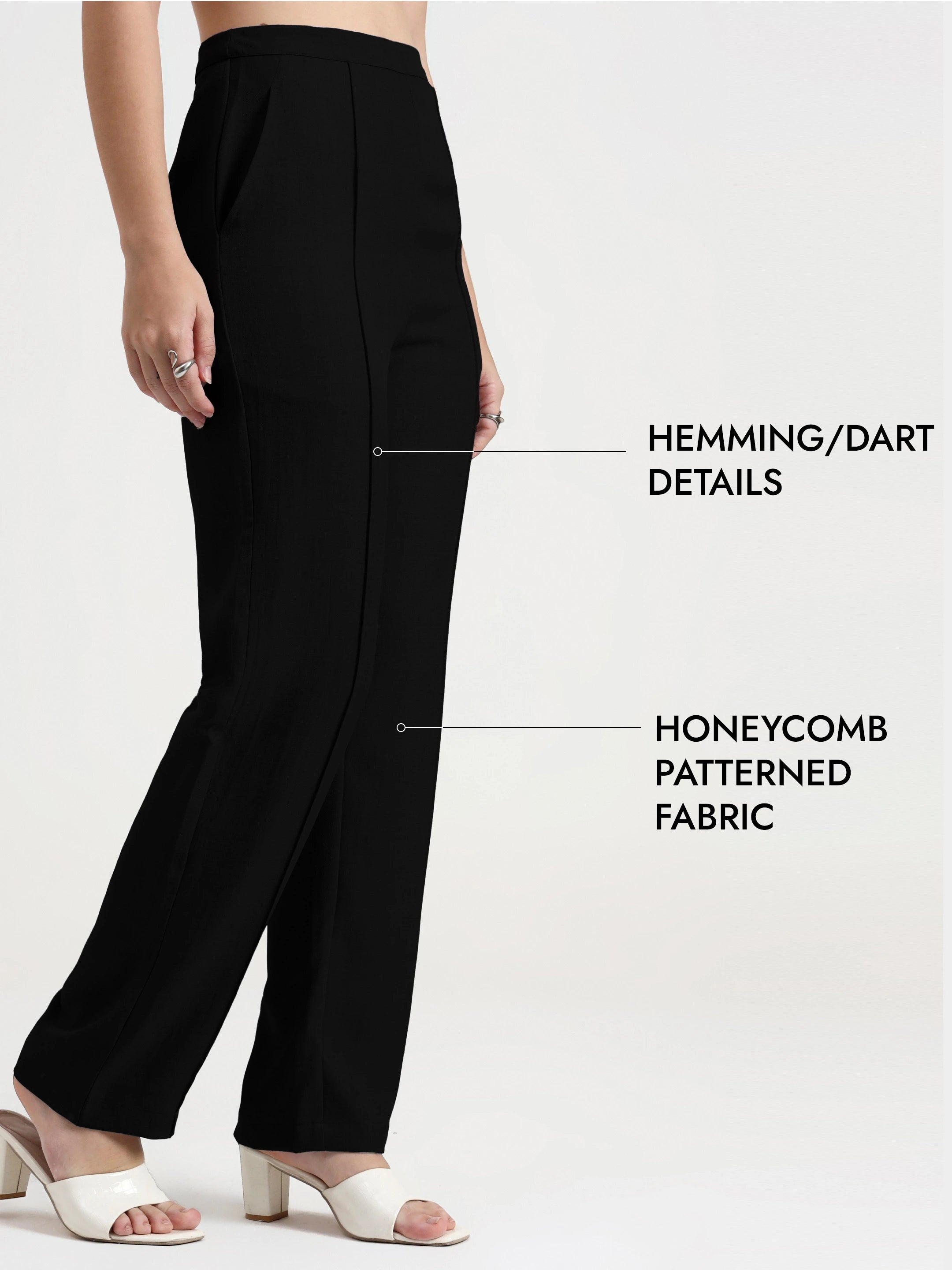 Straight Pleated Trouser - Black