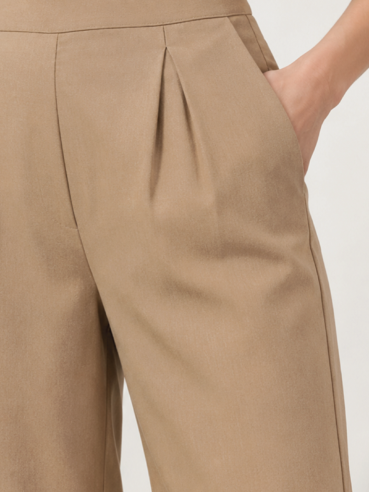 Pleated Suit Trousers - Beige
