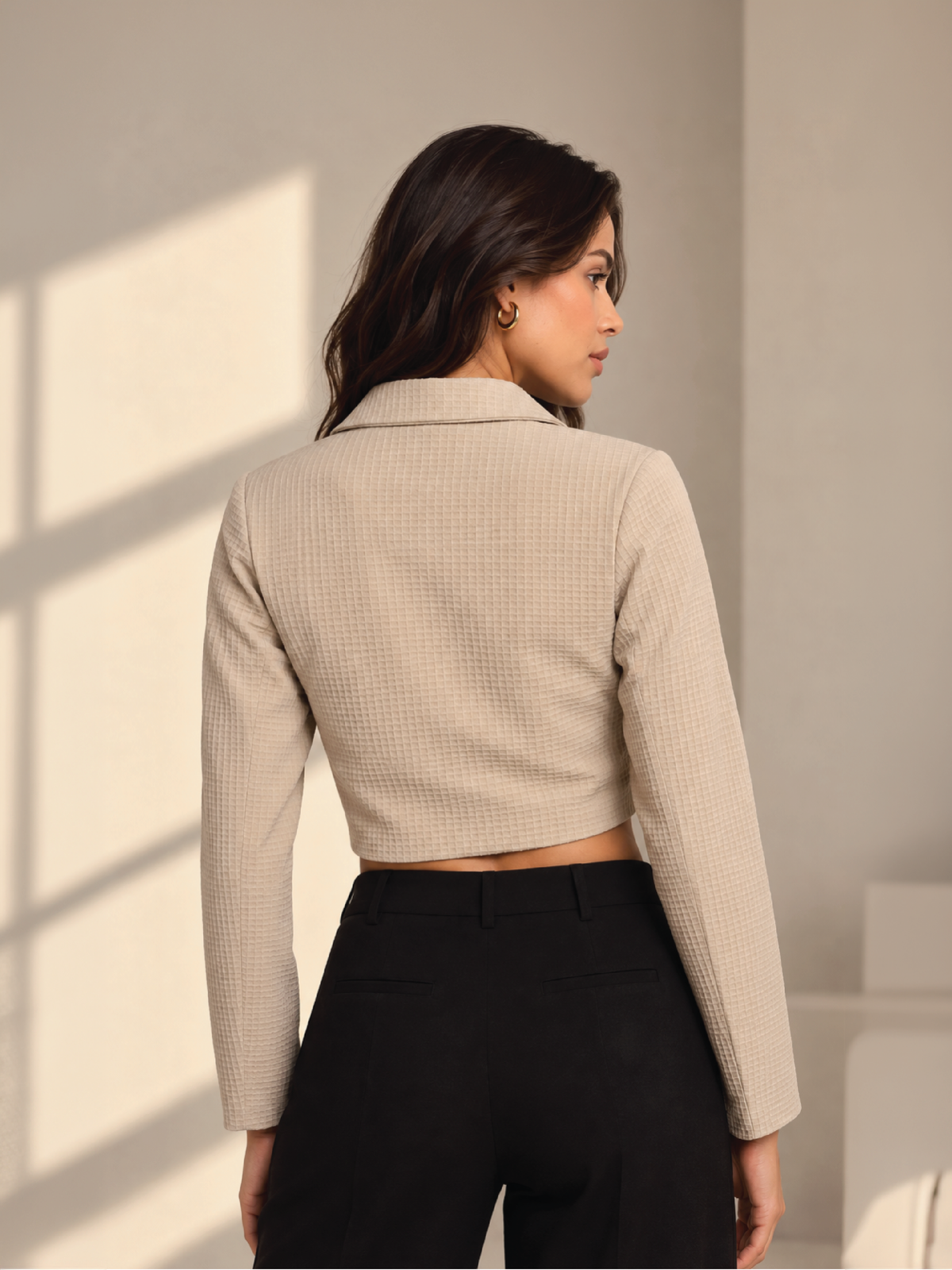 Flap-Check Blazer - Beige