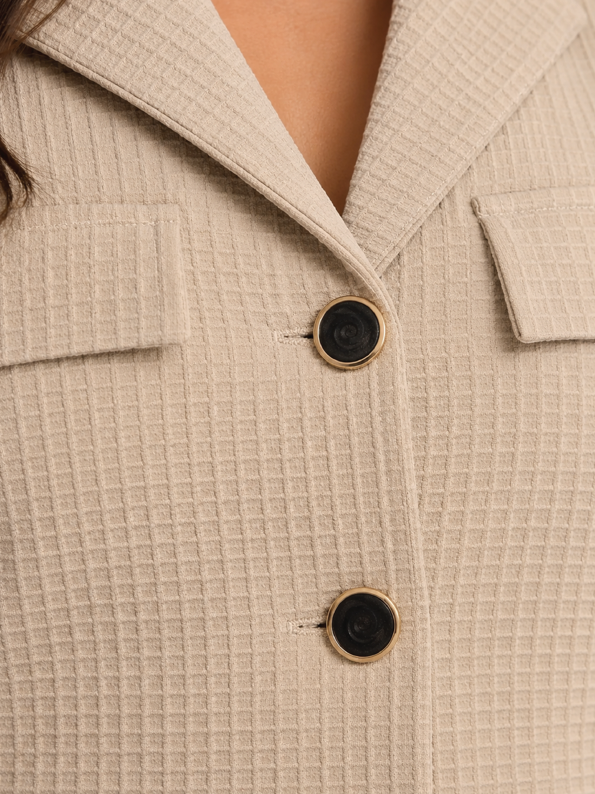Flap-Check Blazer - Beige