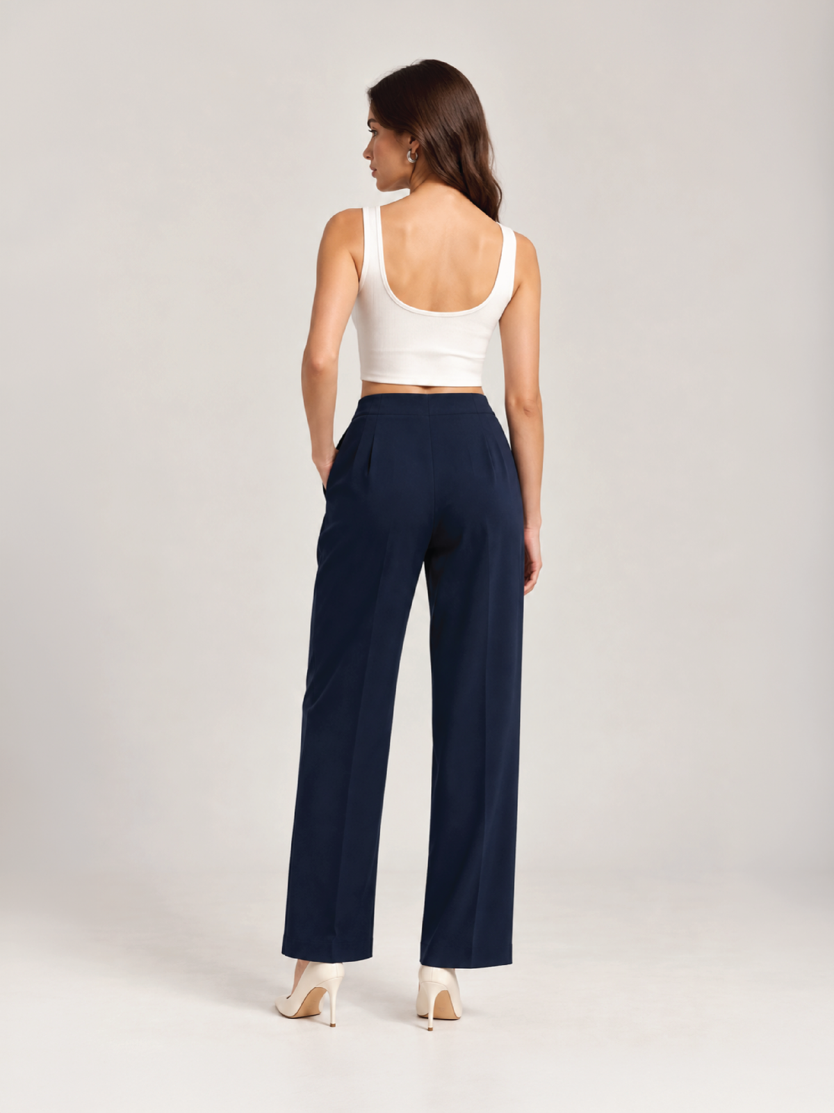 Honeycomb Textured Trousers - Blue