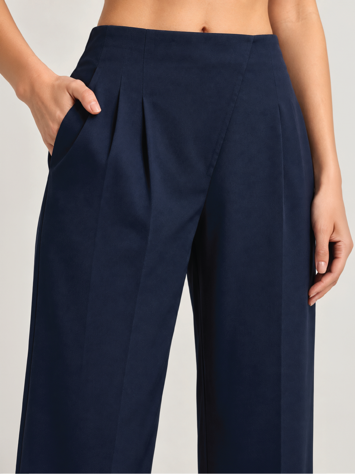 Honeycomb Textured Trousers - Blue
