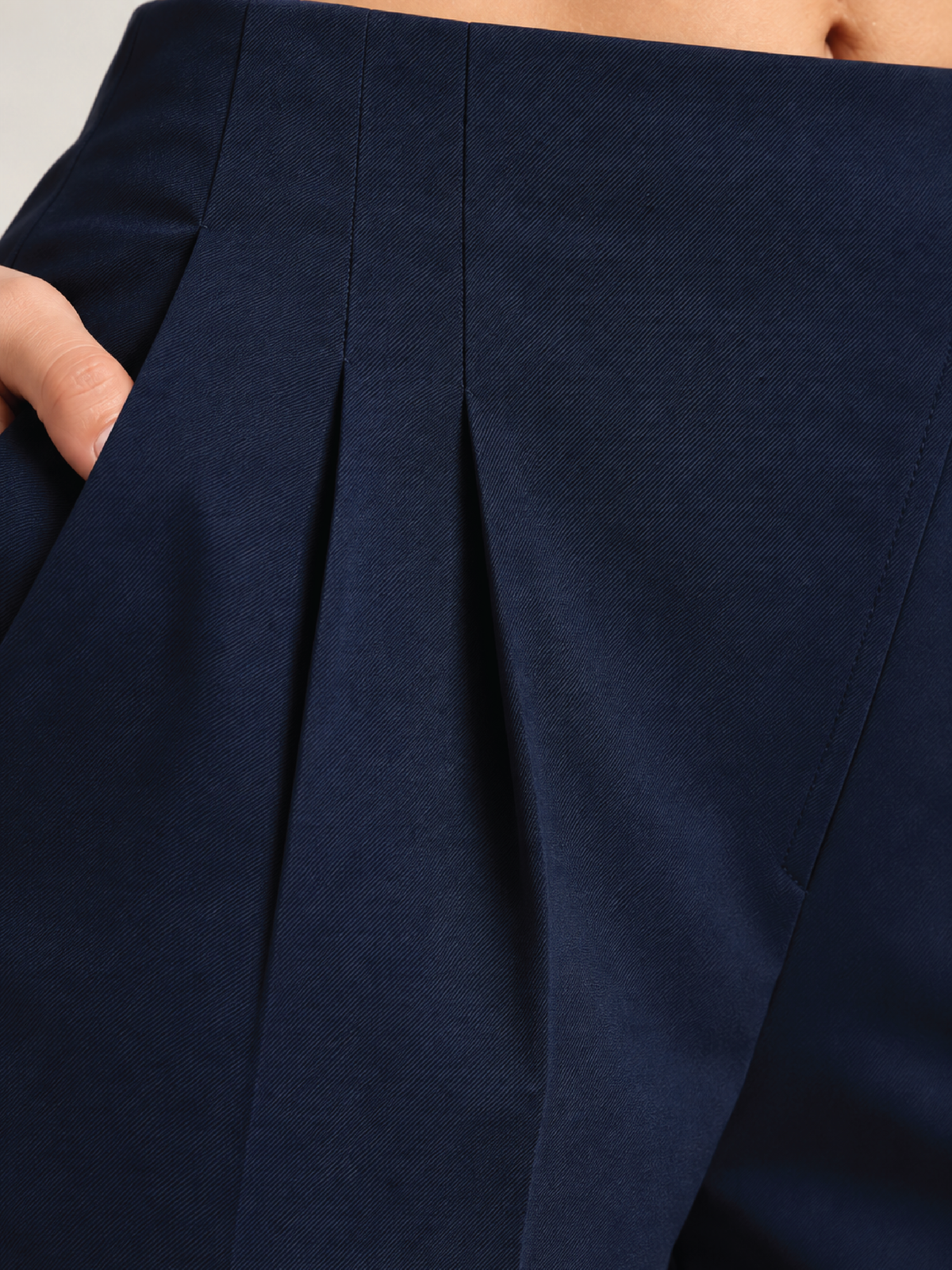 Honeycomb Textured Trousers - Blue