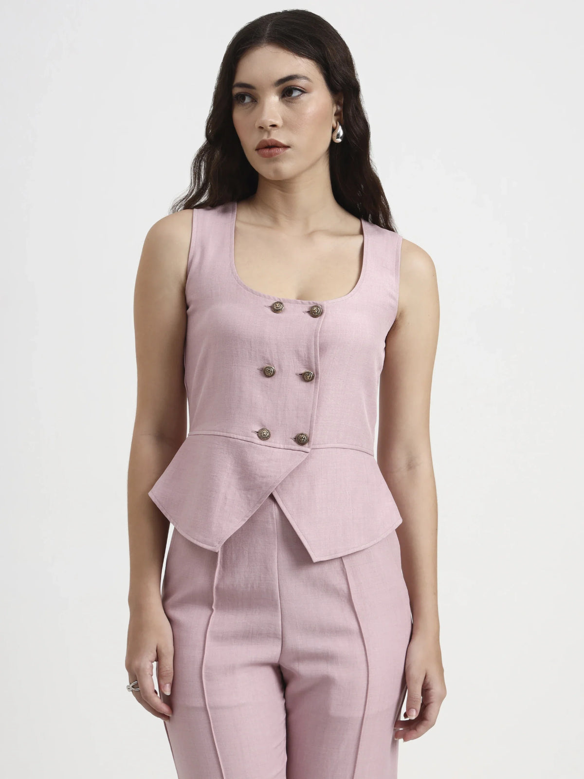 Double-Breasted Co-ord Set - Blush Pink