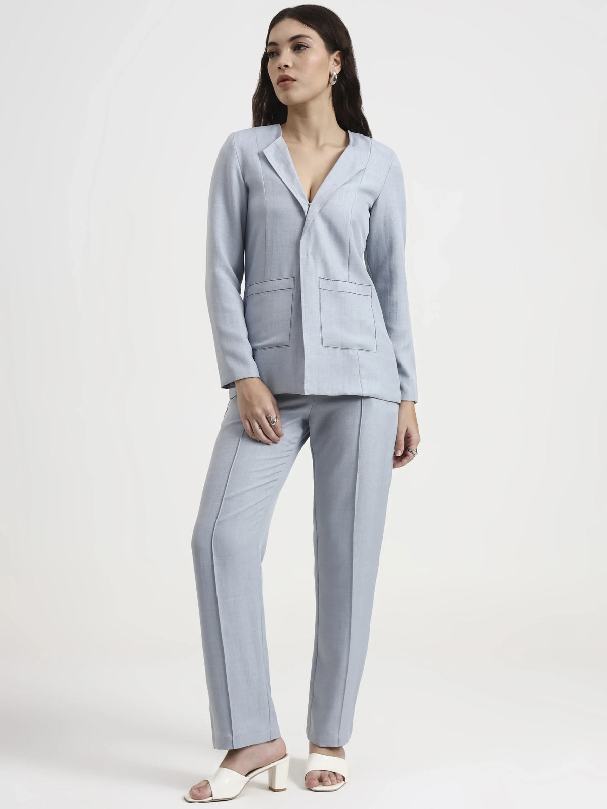 Double-Breasted Co-ord Set - Cloud Blue