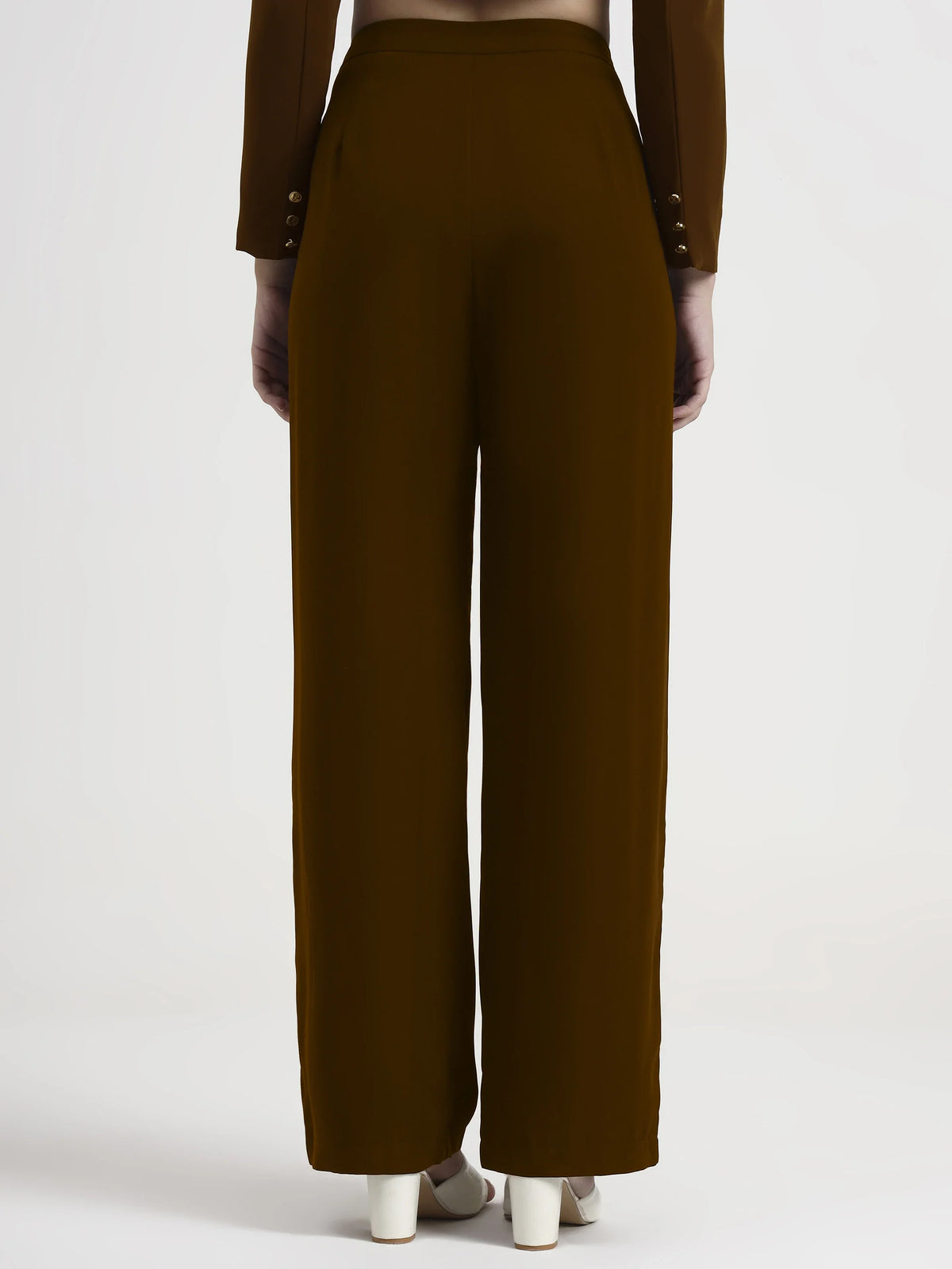 Detailed Crop Co-ord - Brown