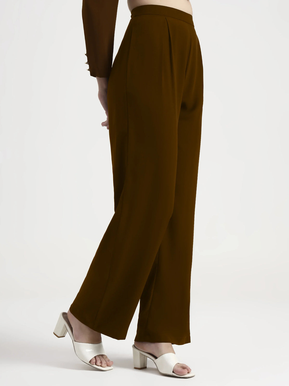 Detailed Crop Co-ord - Brown